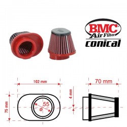 Filtre à Air conique BMC - ø55mm x 70mm -CENTRÉ
