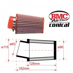 Filtre à Air conique BMC - ø60mm x 128mm - ELBOW