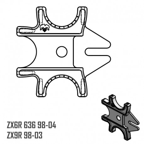 Triple Braket - ZX6R 636 98-04 - ZX9R 98-03