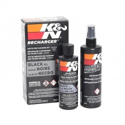 K&N KN Kit D'entretien Filtre A Air - Nettoyant 355ml Spray + Huile 237ml Liquide NOIRE